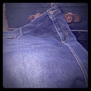 Women's blue denim knee-length skirt by Westport